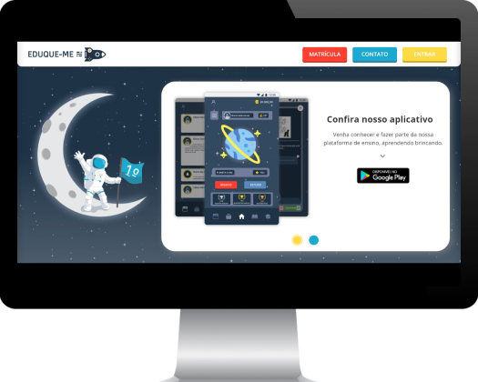 home page do eduque-me, produto da objetiveti